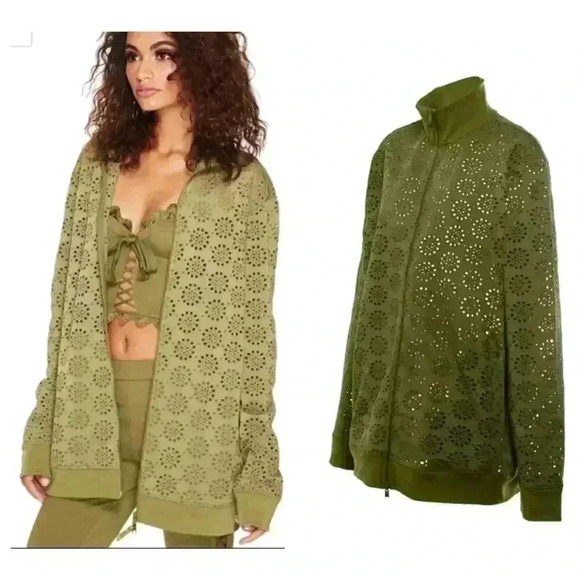 Fenty Puma Rihanna Zip-Up Embroidered Edge Jacket - Picture 1 of 14